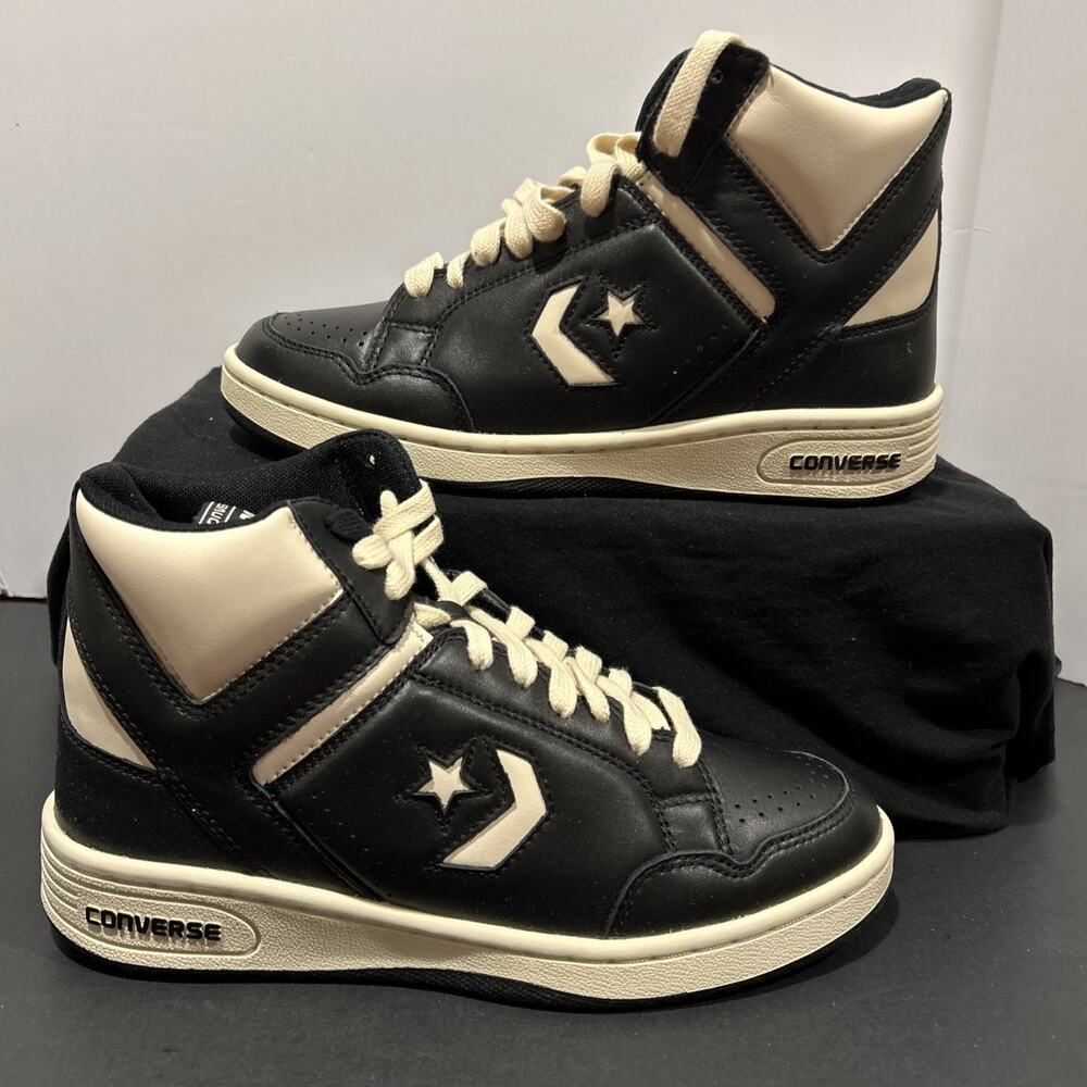 Converse Weapon Mid Sneakers Black/Natural Ivory/Black UNISEX Size 8.5M/10W